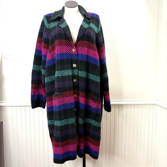 Torrid Plus Size 5X Coatigan Collared Sweater Duster Cardigan Striped Pockets - Picture 1 of 13